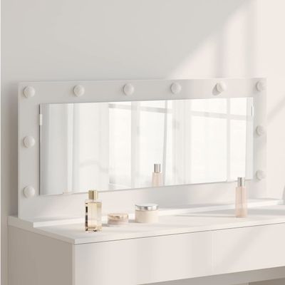 vidaXL Toaletné zrkadlo Obdĺžnikový so zrkadlom Biela 100 x 45 x 18 cm
