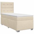 vidaXL Posteľ boxspring s matracom Krémová 80 x 200 cm Látka