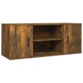 vidaXL TV skrinka dymový dub 100x35x40 cm spracované drevo