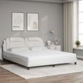 vidaXL Posteľ Viana s matracom biela 180x200 cm umelá koža