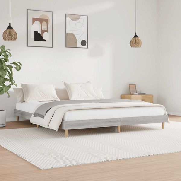 vidaXL Posteľný rám sivý dub sonoma 120x200 cm kompozitné drevo