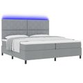 vidaXL Posteľ s pružinovým rámom Svetlosivá 200 x 200 cm látka
