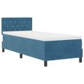 vidaXL Posteľ s pružinovým rámom Tmavomodrá 80 x 200 cm Zamat