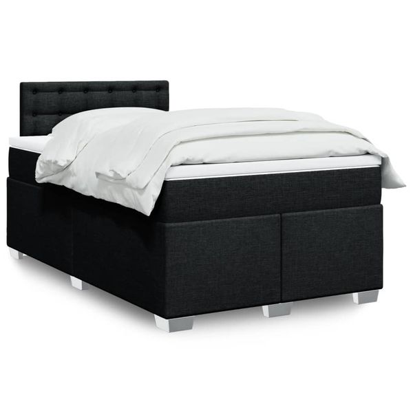 vidaXL Boxspring posteľ s matracom čierny 120x200 cm látka