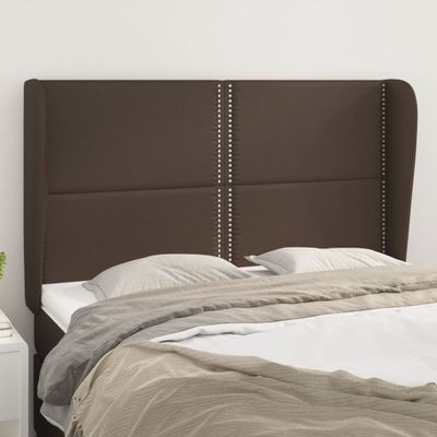 vidaXL Čelo postele so záhybmi hnedé 147x23x118/128 cm umelá koža
