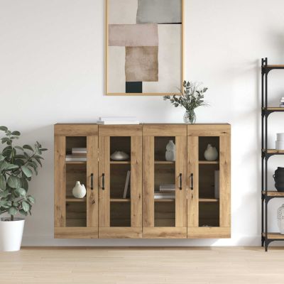 vidaXL Závesné skrinky 2 pcs dub artisan 69,5 x 34 x 90 cm