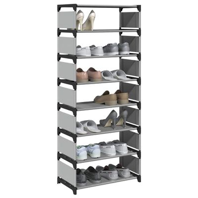 VidaXL Stojan na topánky 8-vrstvový sivý 54x28x124 cm netkaná látka