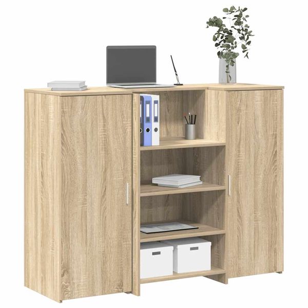vidaXL Recepčný stôl dub sonoma 135x50x103,5 cm kompozitné drevo