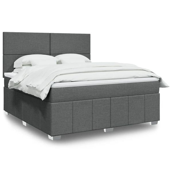 vidaXL Boxspring posteľ s matracom tmavosivá 180x200 cm látka