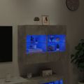 vidaXL TV nástenná skrinka s LED svetlami betónovo sivá 78,5x30x60,5cm