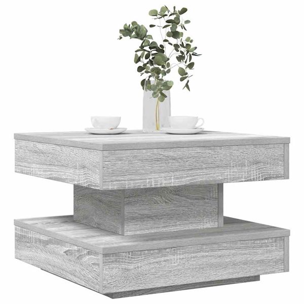 VidaXL Konferenčný stolík otočný o 360stupňov sivý sonoma 50x50x34,5cm