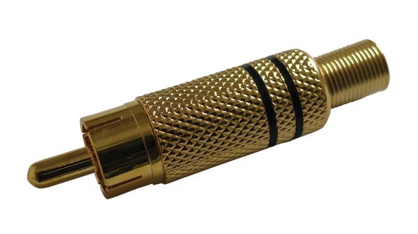 Konektor CINCH kabel kov zlatý čierny