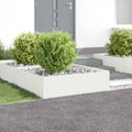 vidaXL Obrubník trávnika 4 ks 100 x 100 x 35 cm Oceľ Biela