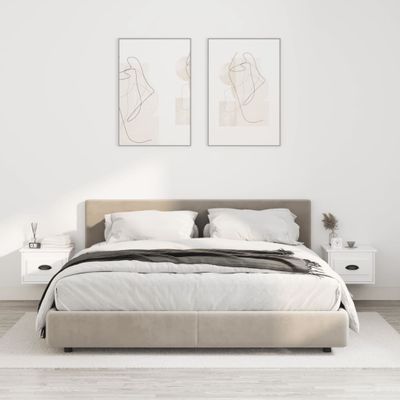 vidaXL Nástenné nočné stolíky 2 ks lesklé biele 41,5x36x28cm