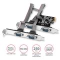AXAGON PCEA-S4N, PCIe riadič - 4x sériový port (RS232) 250 kbps, vč. LP Radic, PCIe x1, 4x sériový port, 250kb/s, včetne low profile záslepky