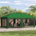 vidaXL Záhradný altánok so bočnými stenami 6 x 3 m Zelená