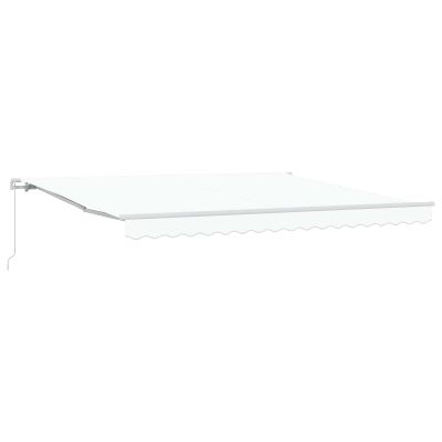 vidaXL Sklopná markíza Biela 400 × 300 cm Polyester a hliník