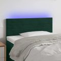 vidaXL Čelo postele s LED tmavozelené 80x5x78/88 cm zamat