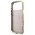 Puzdro Guess Case Magsafe 4G PU Leather s trojuholníkovým logom a zlatým kovovým rámom fotoaparátu pre iPhone 17 Pro Max ružové