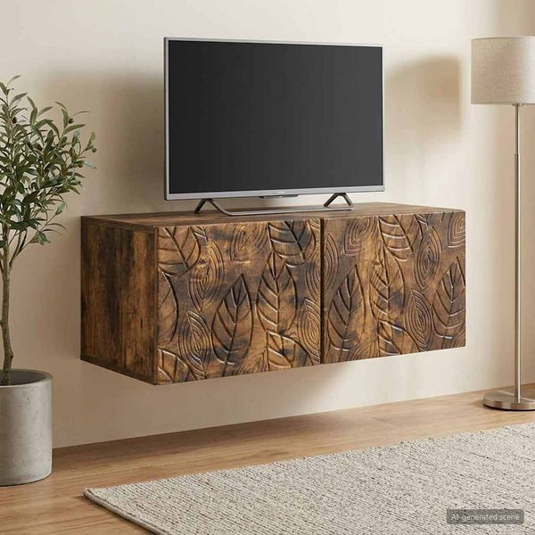 vidaXL Nástenná TV skrinka 98 x 31 cm Dymový dub Kompozitné drevo