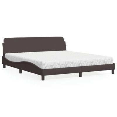 vidaXL Posteľ s matracom Dover tmavohnedá 180x200 cm látka