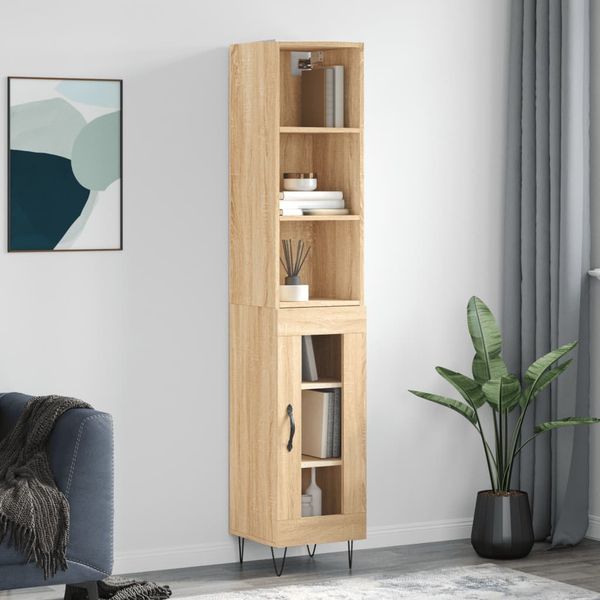 vidaXL Vysoká skrinka dub sonoma 34,5x34x180 cm spracované drevo