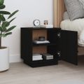 vidaXL Nočný stolík čierny 40x34x45 cm masívne borovicové drevo