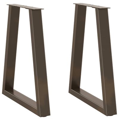 vidaXL Nohy k jedálenskému stolu v tvare V, 2 ks, prírodná oceľ, 50 x (72-73,3) cm, oceľ