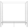 vidaXL Posteľný rám s baldachýnom biely kovový 90x200 cm