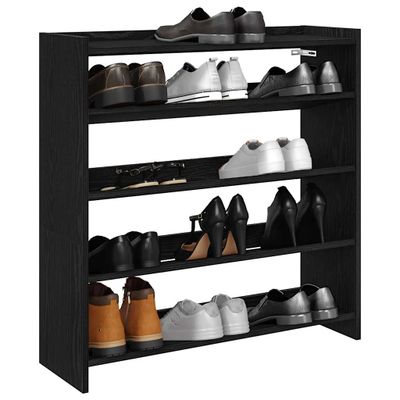 vidaXL Regál na topánky čierny 80x25x81 cm spracované drevo