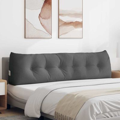 vidaXL Poduška na chrbát Tmavo šedá 180 x 24 x 50 cm látka