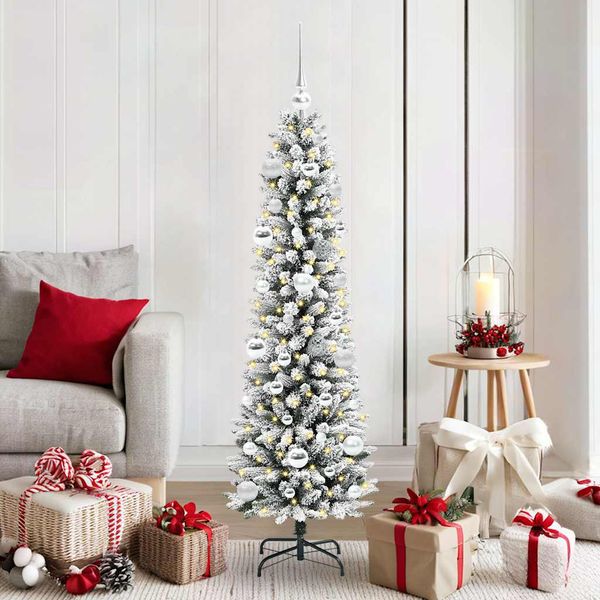 vidaXL Umelý vianočný stromček Biela 150 cm PVC, kov a plast