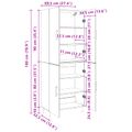vidaXL Highboard Staré drevo 69,5 x 34 x 180 cm Kompozitné drevo