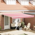 vidaXL Sklopná markíza Červená a Biela 400 × 350 cm Polyester a hliník