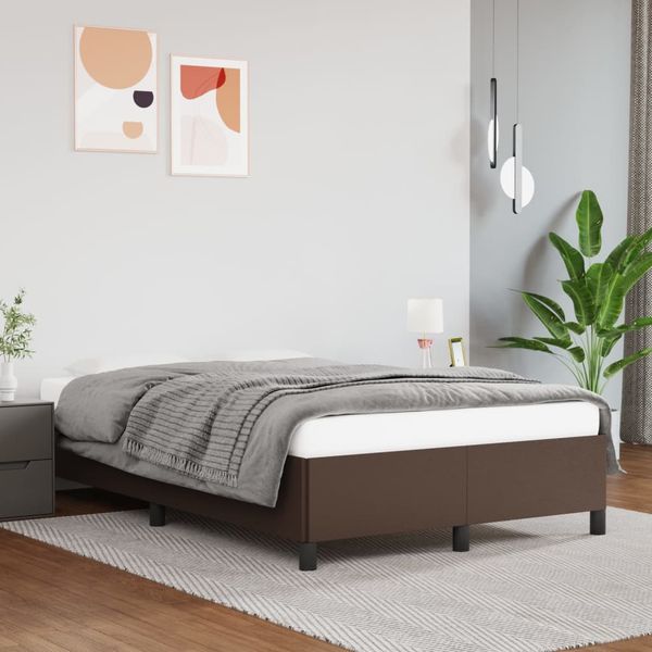 vidaXL Posteľný rám hnedý 120x200 cm umelá koža