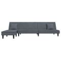 vidaXL Pohovka v tvare L tmavosivá 255x140x70 cm zamat
