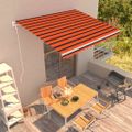 vidaXL Automatická zaťahovacia markíza 400x300 cm oranžová a hnedá