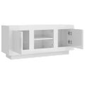 vidaXL TV skrinka lesklá biela 102x35x45 cm spracované drevo