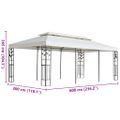 vidaXL Altánok s dvojitou strieškou, biely 6x3 m, oceľ
