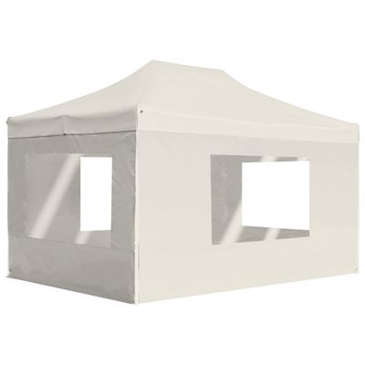 vidaXL Profesionálny skladací stan+steny, hliník 4,5x3 m, krémový