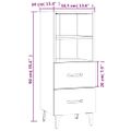 vidaXL Komoda biela 34,5x34x90 cm spracované drevo