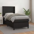 vidaXL Boxspring posteľ s matracom čierna 90x200 cm umelá koža