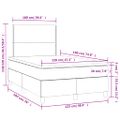 vidaXL Boxspring posteľ+matrac a LED, kapučínová 120x190cm, umelá koža