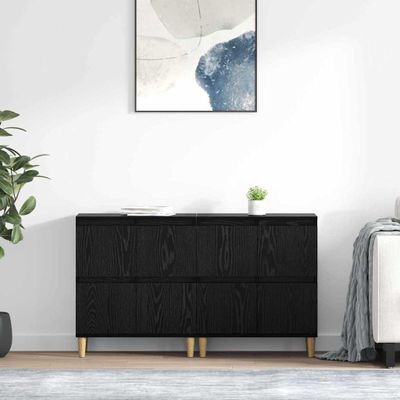 vidaXL Komody 2 pcs Čierny dub 60 x 35 x 70 cm Kompozitné drevo