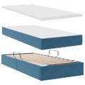 vidaXL Postel s úložným prostorem a matrací Tmavomodrá 90 x 190 cm