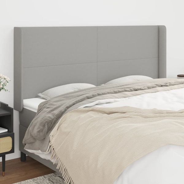 vidaXL Čelo postele so záhybmi bledosivé 183x16x118/128 cm látka