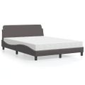 vidaXL Posteľ s matracom Dover sivá 140x200 cm umelá koža