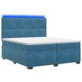 vidaXL Posteľ boxspring s matracom Modrá 200 x 200 cm Zamat