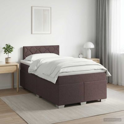 vidaXL Posteľ boxspring s matracom Tmavohnedá 120 x 200 cm Látka