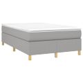 vidaXL Posteľný rám s boxspringom bledosivý 120x200 cm látka